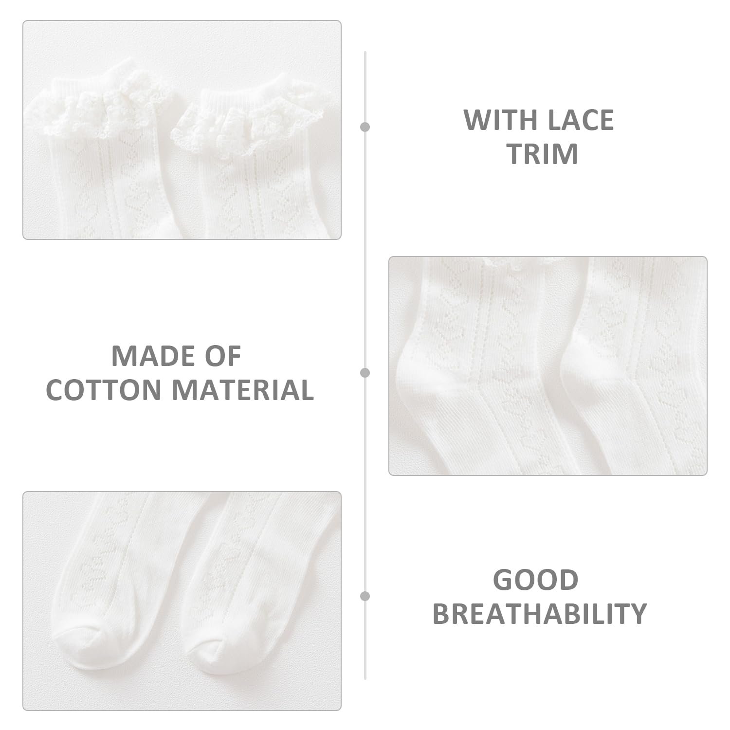 Шкарпетки в'язані з мереживом 2 пари Жіночі до середини литки, фото №3