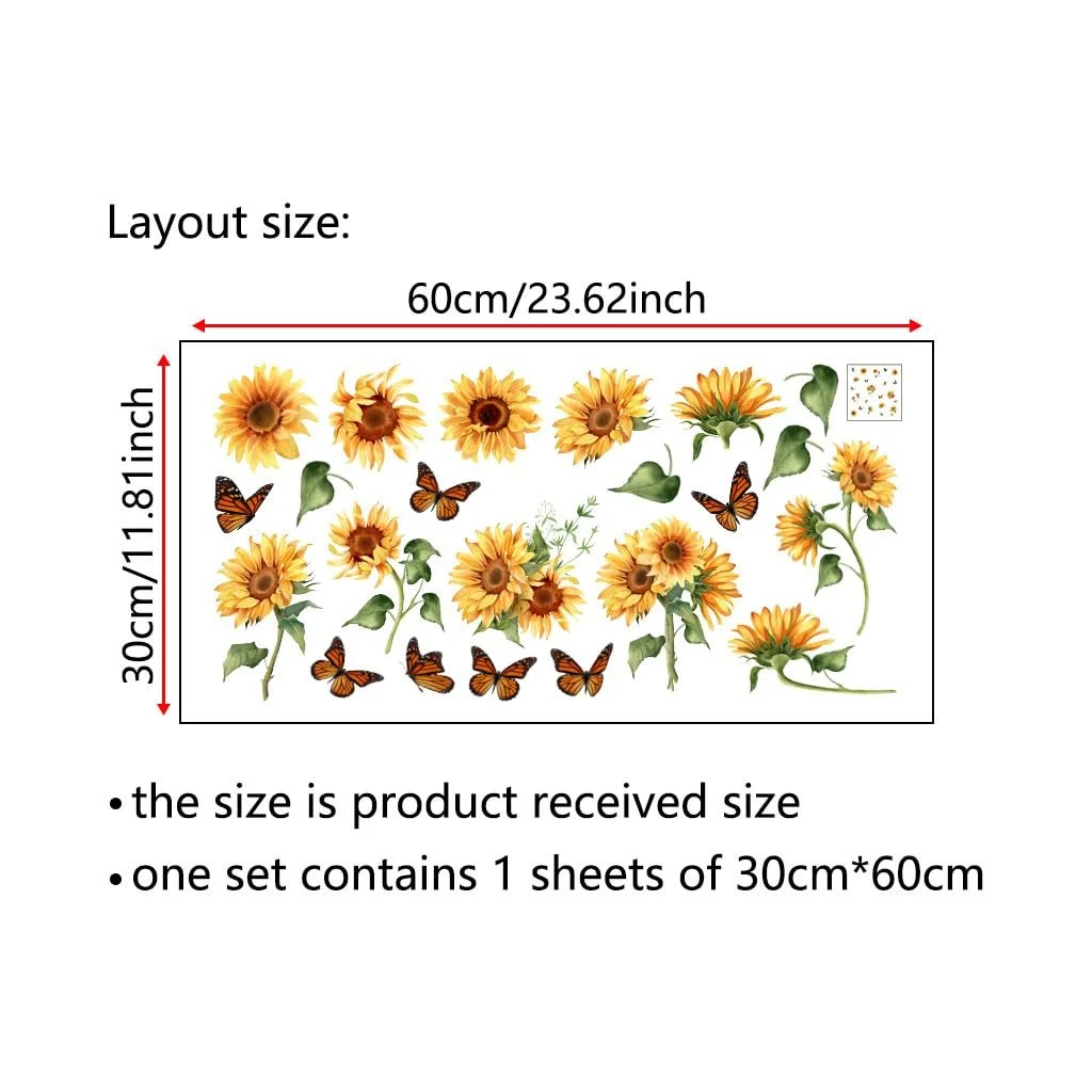 Наклейка на стіну DIY Sunflower декоративна для скла, фото №5