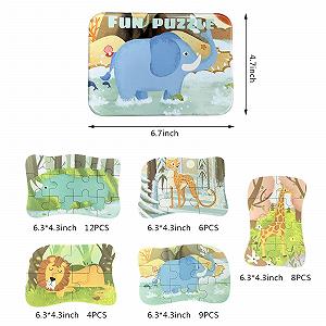 Пазл дерев'яний Montessori, 5 картинок, Морські тварини, у коробці synthetic.ua - Фото 1