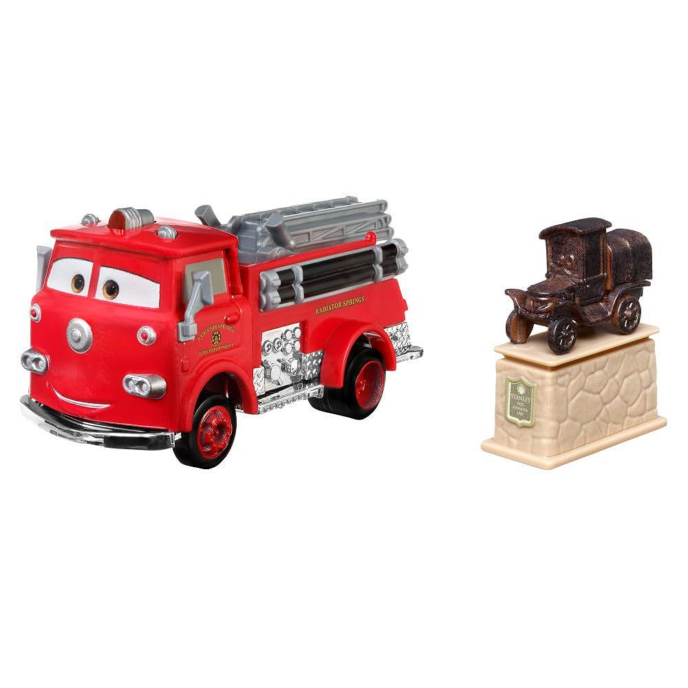 Металлическая машинка Mattel Disney Cars 1:55 Красная Пожарная машина и Памятник Стэнли, фото №4