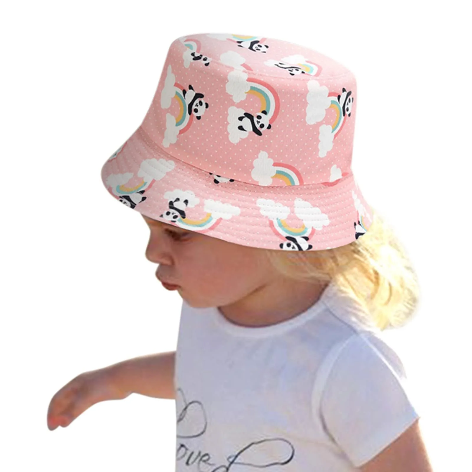Панама детская хлопковая солнцезащитная с широкими полями унисекс с принтом UV защита UPF 50+, фото №3