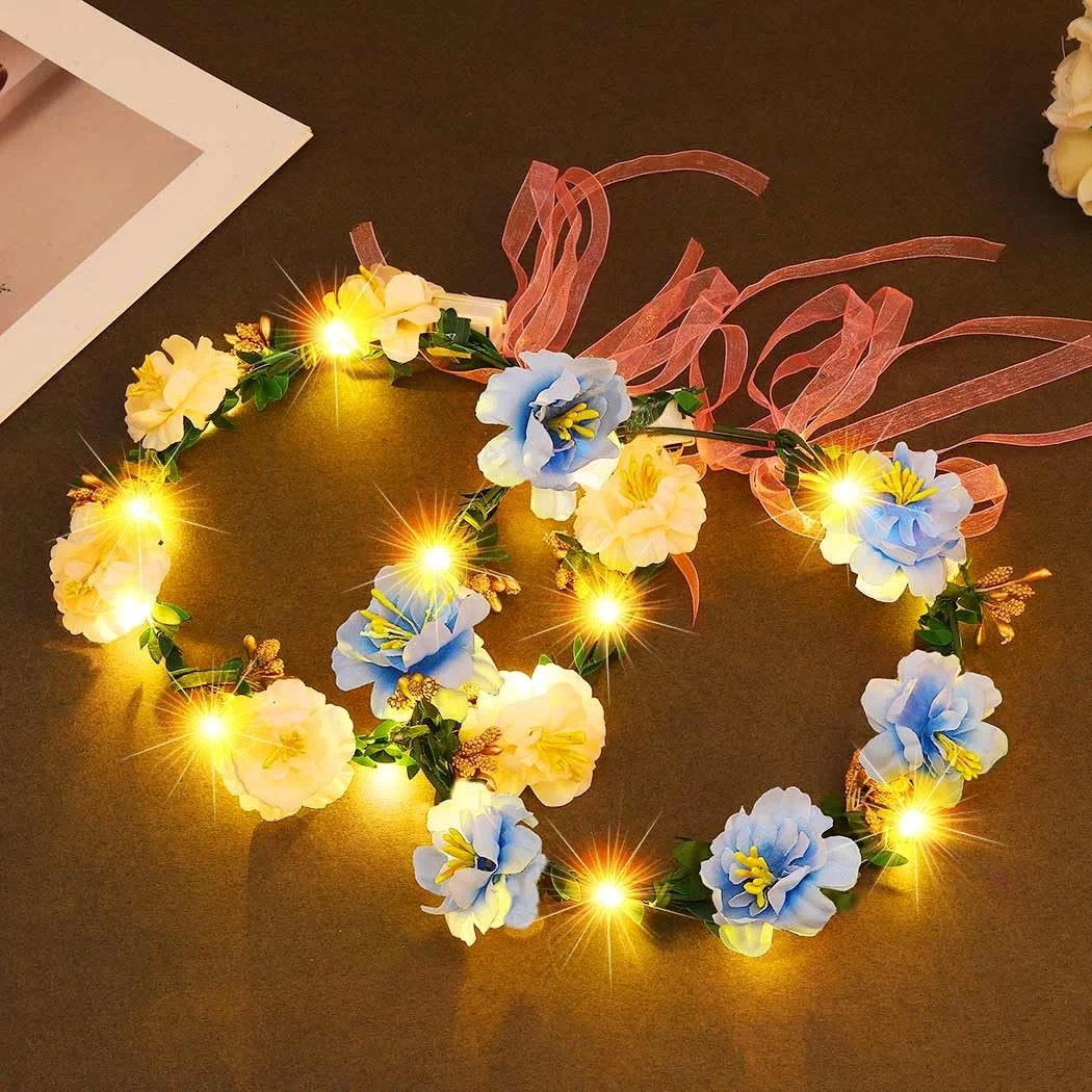 Вінок для волосся Zoestar з квітами, що світяться, фото №1 Вінок для волосся Zoestar з квітами, що світяться, фото №1