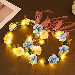 Венок для волос Zoestar с светящимися цветами. - Фото 1