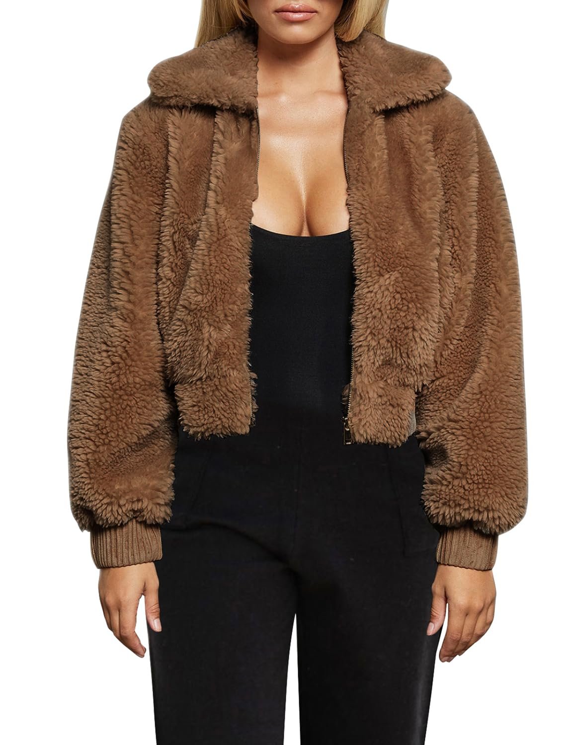 Пальто FANCYINN Жіноча зимова Teddy з лацканами, фото №1