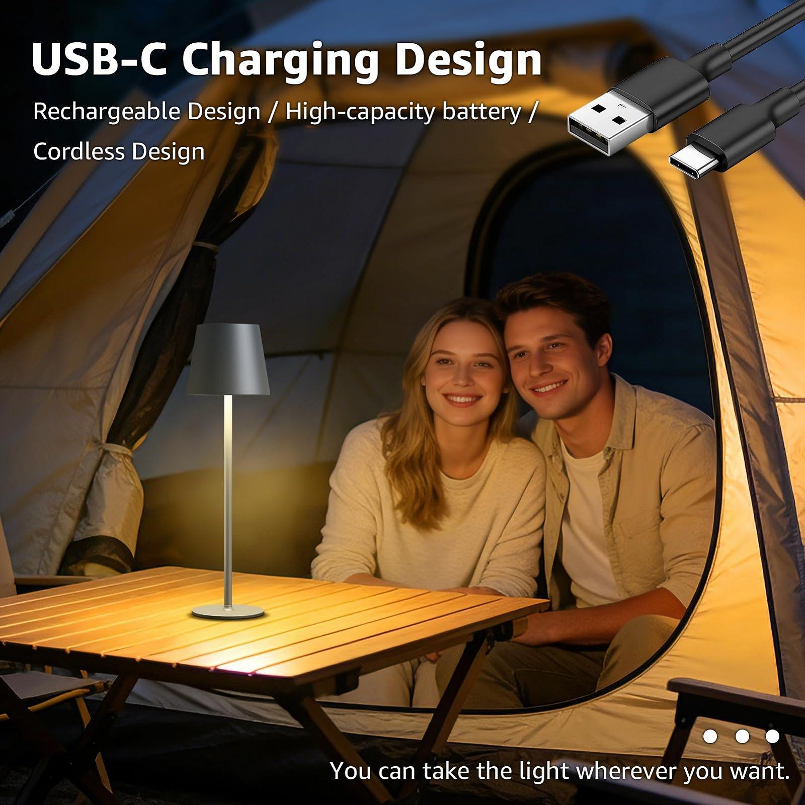 Настольная лампа MALUX Wireless LED USB-C IP54 Grey, фото №4