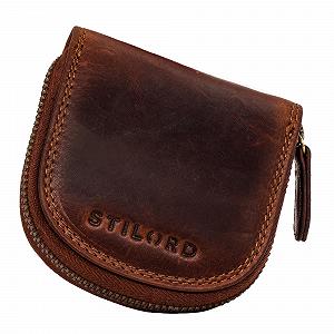 Кошелек для монет STILORD Cash Viennese Box из винтажной кожи, на молнии, тонкий мини-кошелек, маленький кошелек-шейкер, из натуральной кожи - Фото 1