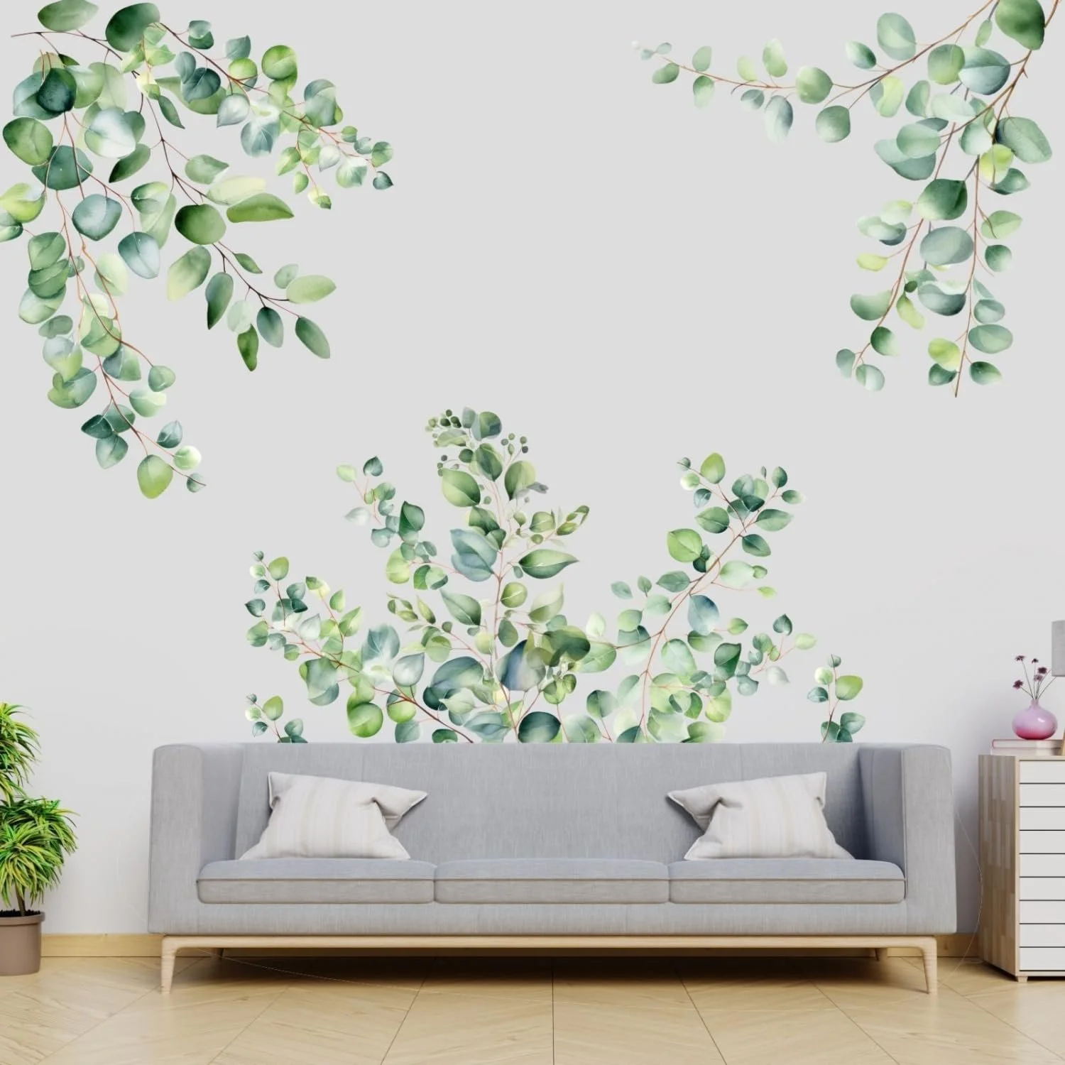 Наклейка на стіну 261 Eucalyptus Tendrils Watercolour 750 x 420 мм, фото №5