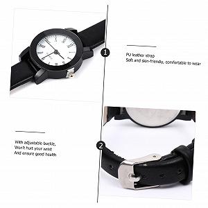 Кварцевые часы Healvian для женщин с кожаным PU ремешком, простые и элегантные, точные, с регулируемой пряжкой для повседневного использования и подарков synthetic.ua - Фото 1