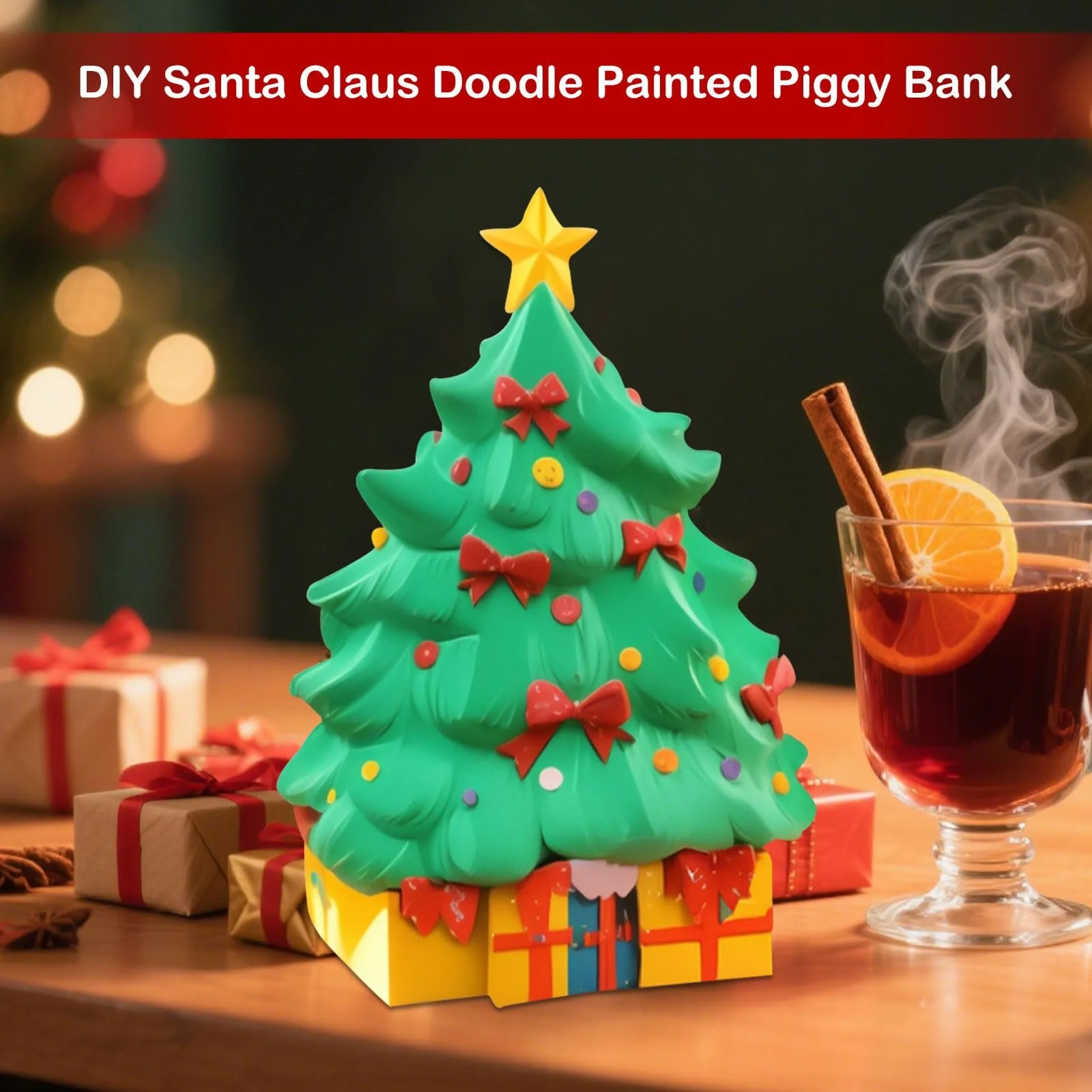 Скарбничка для розфарбовування DIY Christmas Tree Набір для творчості Ялинка, фото №3