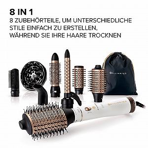 Фен-щітка Imetec Bellissima Air Wonder 8-в-1 1000 W Кераміка та Кератин Іонізація synthetic.ua - Фото 1