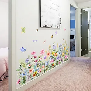Наклейка на стіну Runtoo Garden Flowers Butterfly synthetic.ua - Фото 1