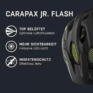 Шлем ALPINA Carapax JR. Flash Illuminated, легкий, безопасный, со светодиодом и сеткой от насекомых, детский synthetic.ua - Фото 1