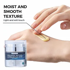 Крем для обличчя денний та нічний Real Luvixa Retinol Collagen Hyaluronic Acid антивіковий зволожуючий з вітамінами A, B, C, E та екстрактом зеленого чаю 50 мл synthetic.ua - Фото 1