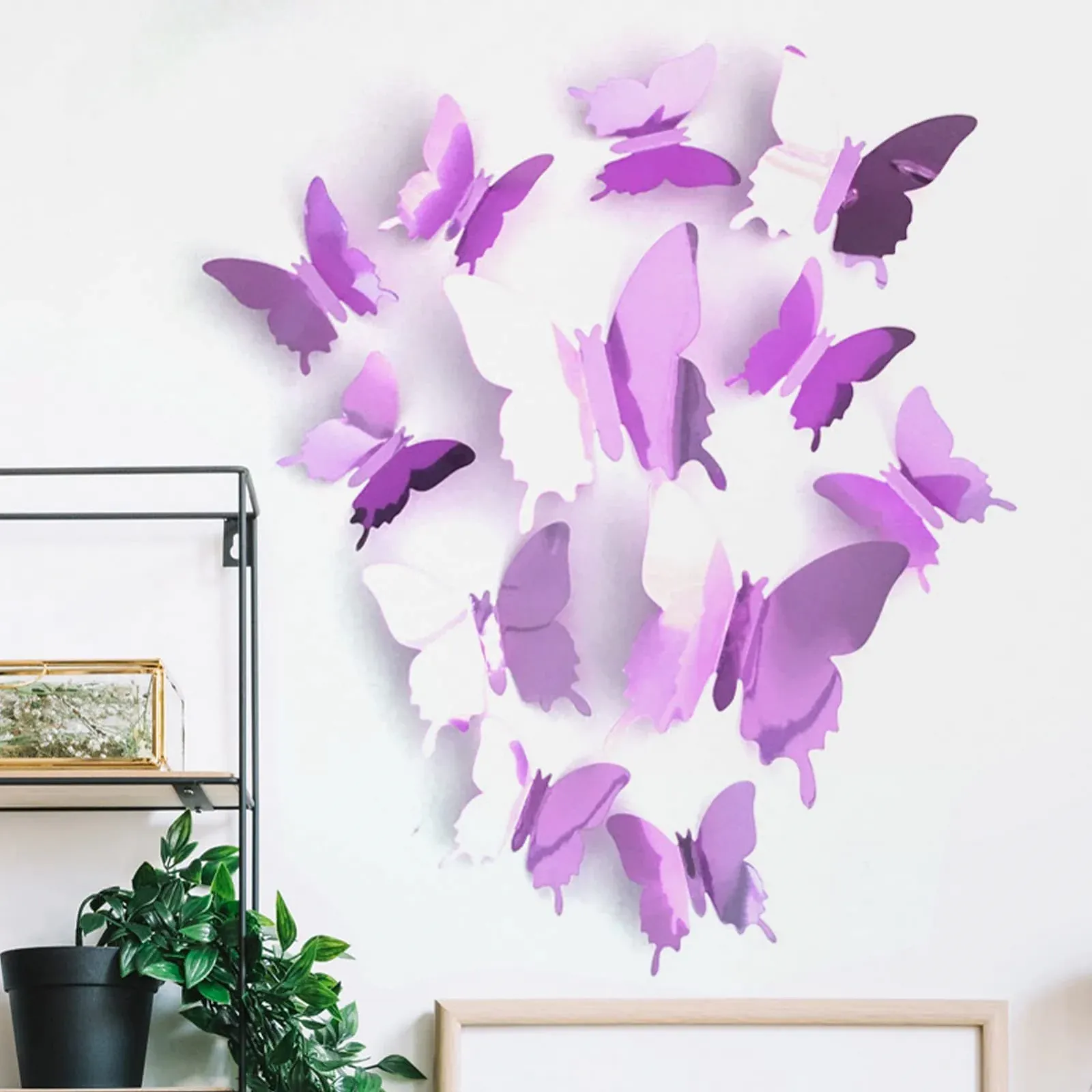 Наклейки на стіну 3D Метелики 24 штуки Декоративні Металізовані Зелені, фото №3 Наклейки на стіну 3D Метелики 24 штуки Декоративні Металізовані Зелені, фото №3