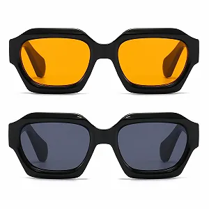 Сонцезахисні окуляри Квадратні Вінтажні Прямокутні LJCZKA UV400 synthetic.ua - Фото 1