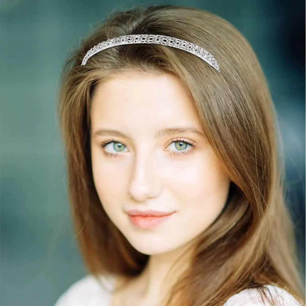 Обруч Метал, сріблястий, оздоблений стразами, перлами та блискітками, 8 шт, фото №5 Обруч Метал, сріблястий, оздоблений стразами, перлами та блискітками, 8 шт, фото №5