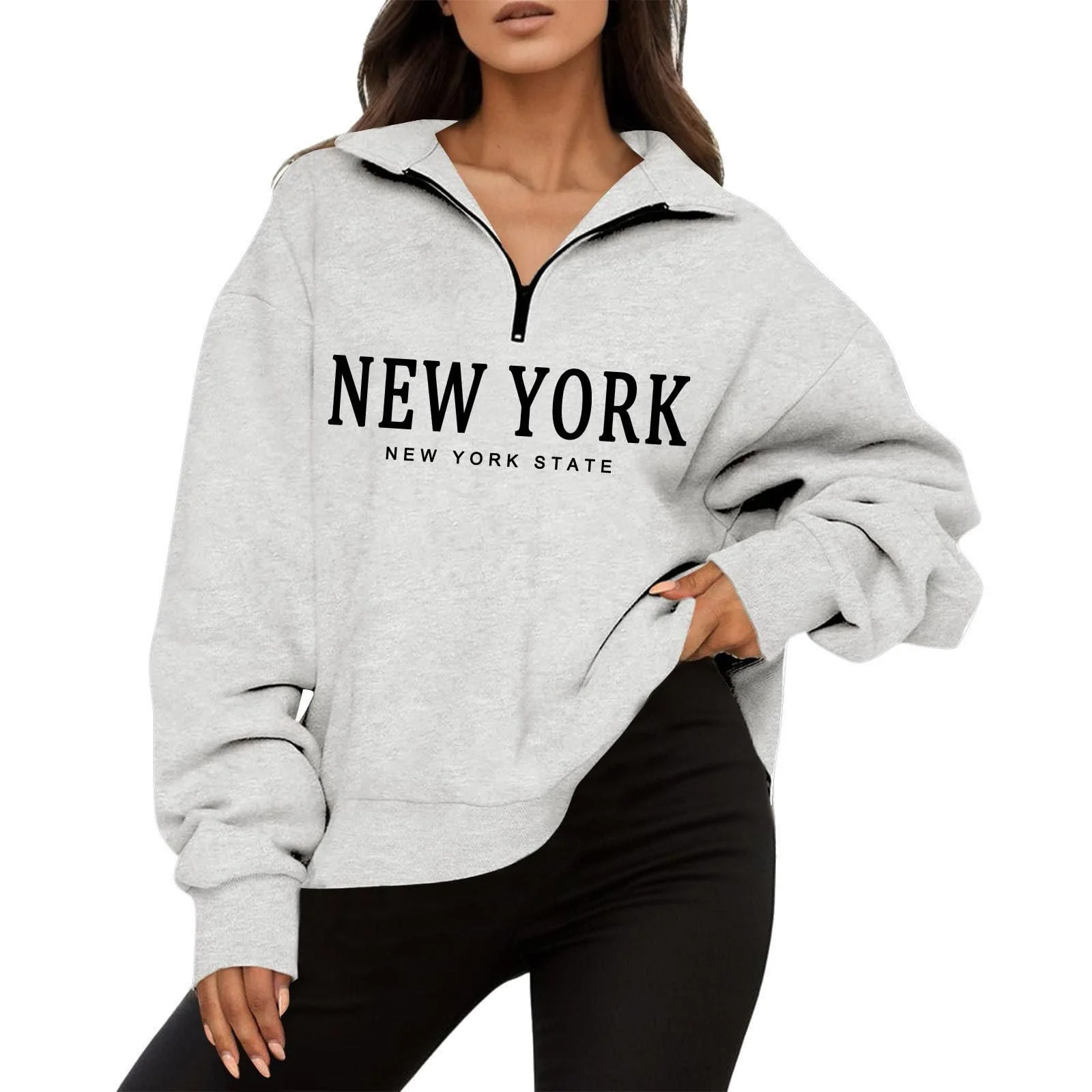 Женская Толстовка Модная с капюшоном на молнии 1/4, с длинными рукавами, спортивная, осенняя, готическая Y2K аниме 2025, фото №1