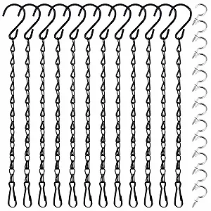 Ланцюги для підвісних кошиків Yolev 12 шт. 24 см металеві з гачками Black - Фото 1