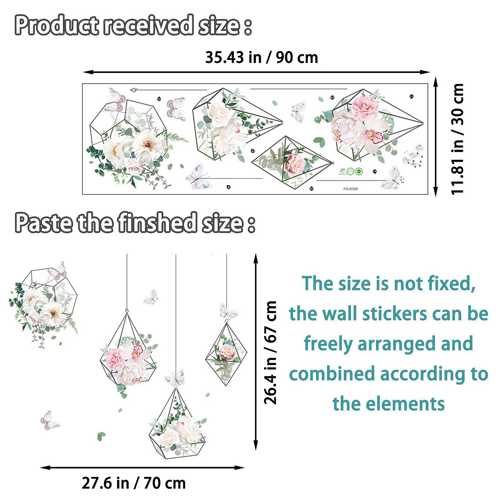 Настінна наклейка Flowers Hanging Watercolour Flower Pot самоклейна, фото №5