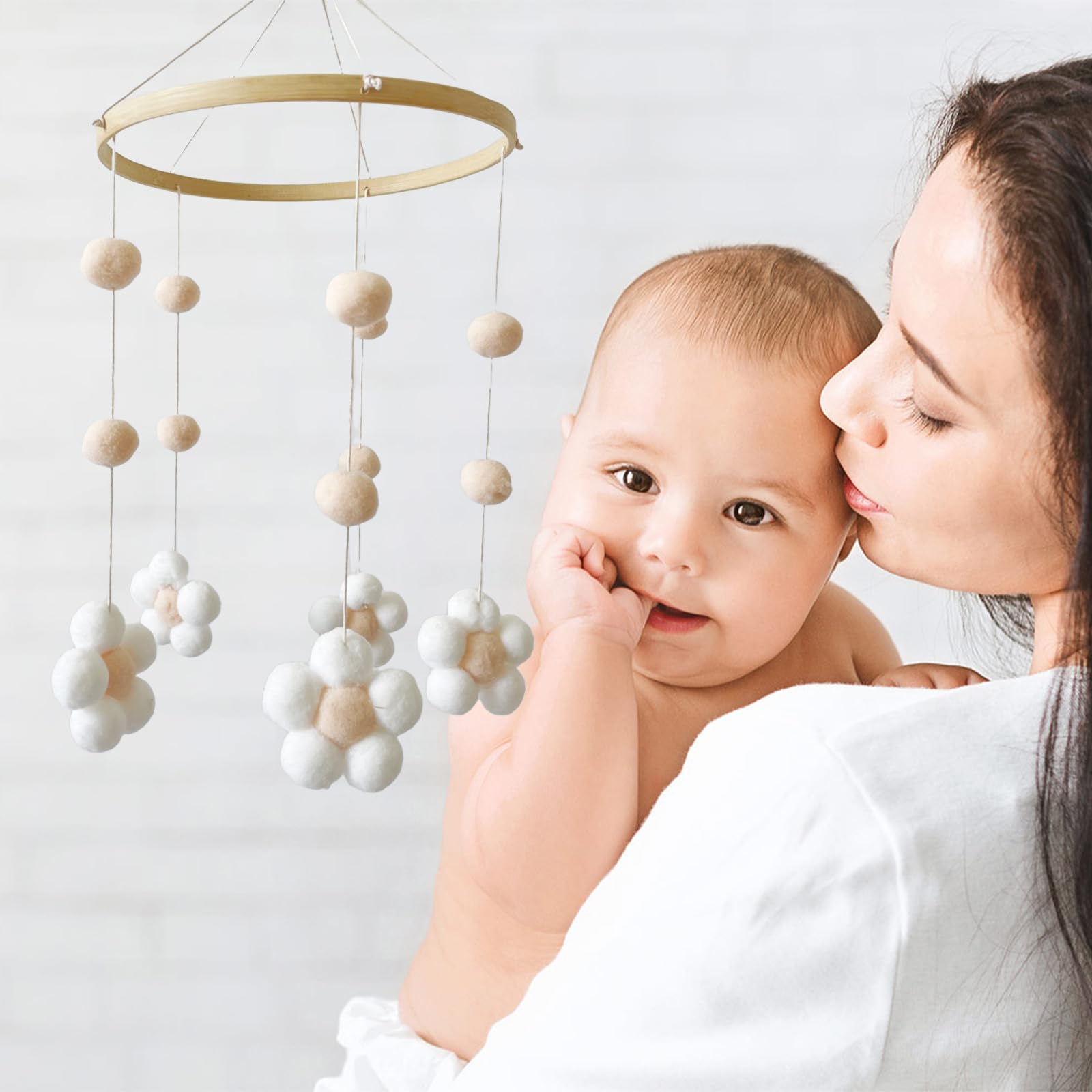 Подвеска Herfair Flowers Ветряные колокольчики для младенцев Бежевая, фото №3 Подвеска Herfair Flowers Ветряные колокольчики для младенцев Бежевая, фото №3