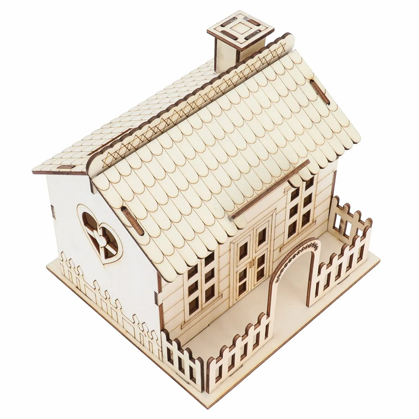 Декоративна скарбничка-будиночок Дерев'яна вілла з LED підсвіткою DIY, фото №2