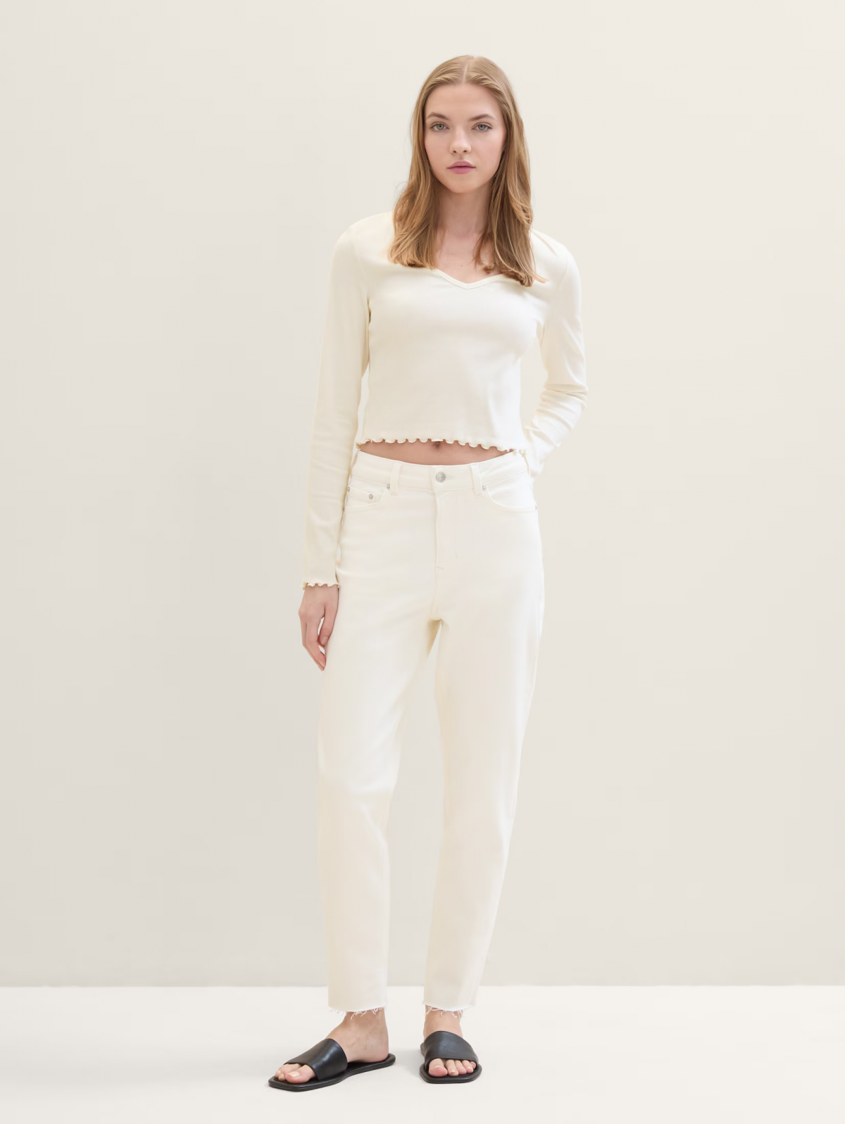 Джинси Mom-fit jeans 1040752ХХ22569 Tom Tailor Білий  M, фото №1