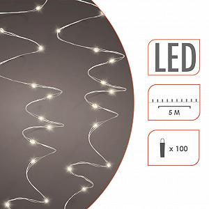 Гірлянда світлодіодна Spetebo, 5 м, 100 LED, теплий білий, на срібному дроті synthetic.ua - Фото 1