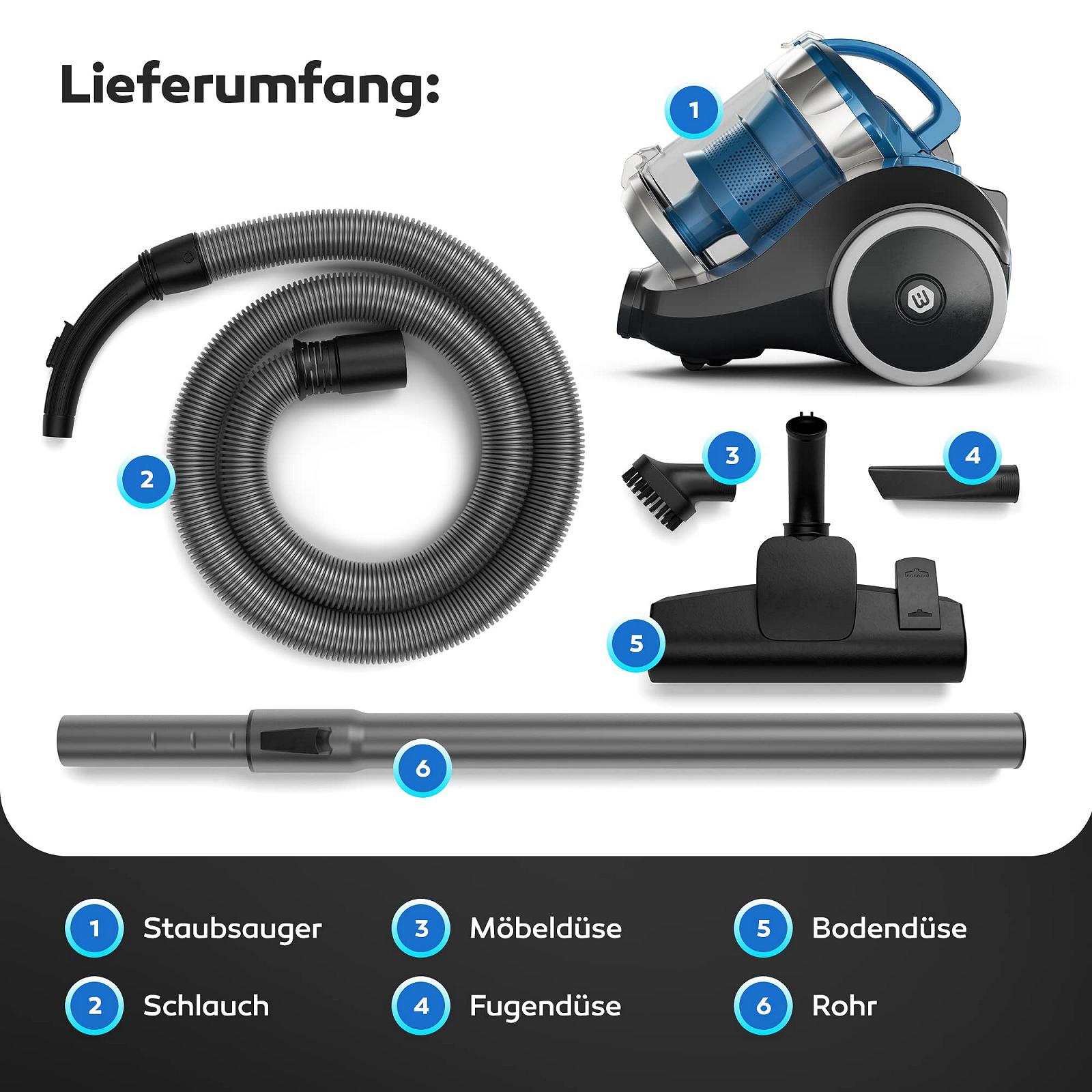 Пилосос Balter Vento A3 безмішковий 850 Вт висока потужність всмоктування великий контейнер 2 л циклонний HEPA фільтр, фото №8