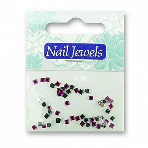 Стразы для ногтей Квадратные Акриловые Розовый/Фиолетовый - Фото 1