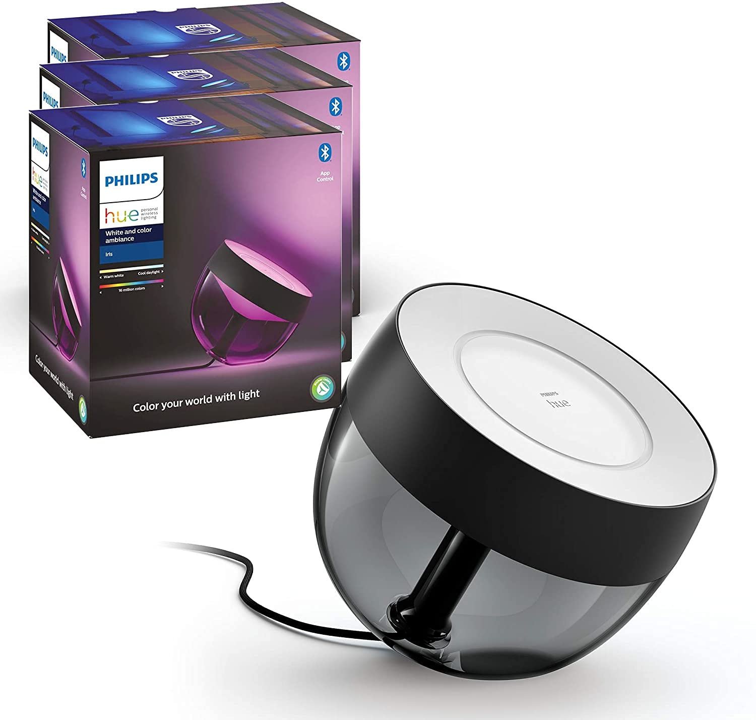 Настільна лампа Philips Hue Iris Gen4 EU/UK чорна (набір з 3 штук), фото №1