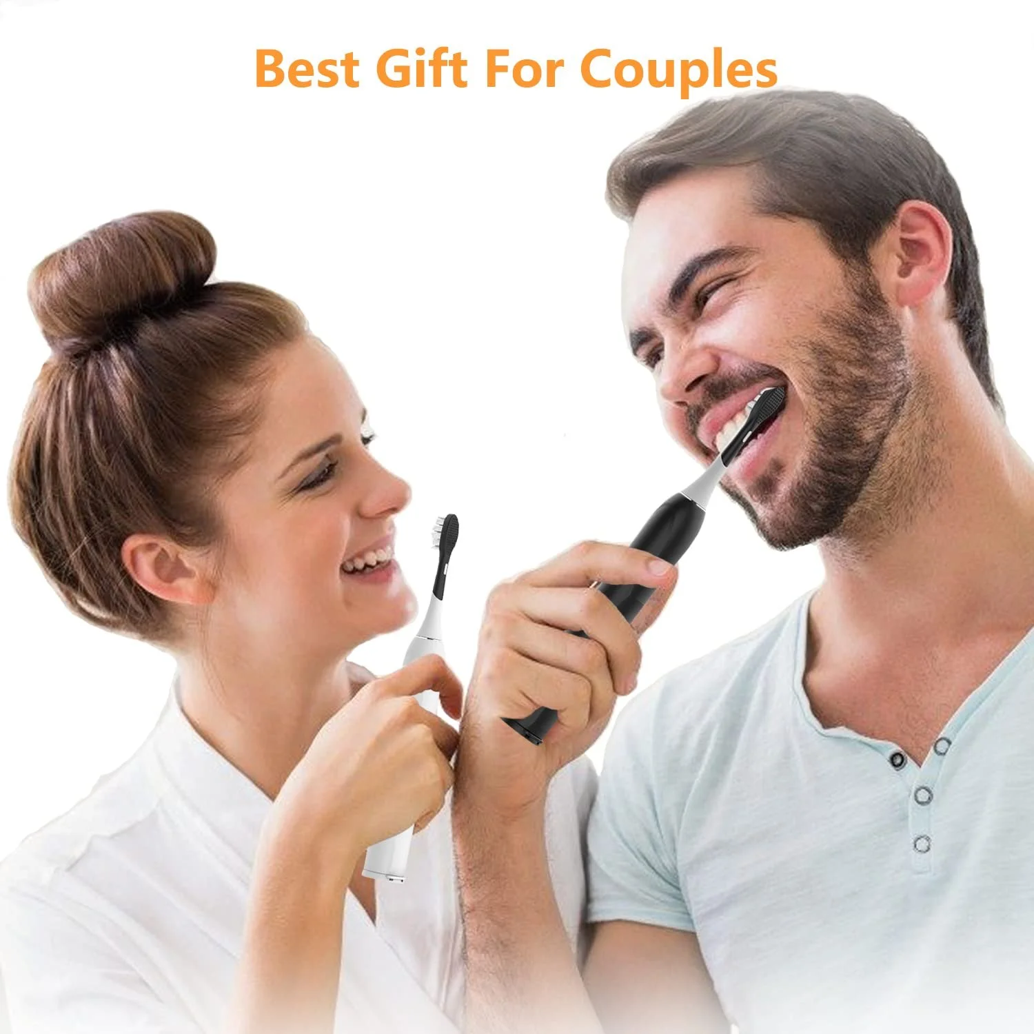 Электрическая ультразвуковая зубная щетка 39000 VPN Низкий уровень шума Аккумулятор на 50 дней Черная, фото №6