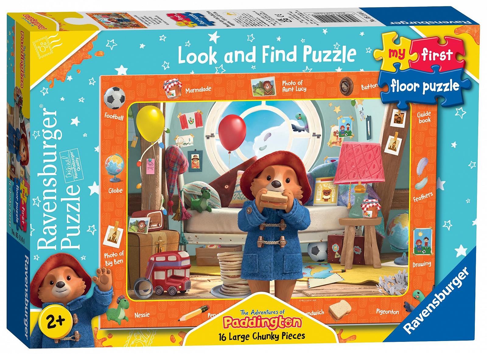 Напольный детский пазл Ravensburger Paddington My First Floor Puzzle 5114 Messy Little Bear 16 больших деталей, фото №3