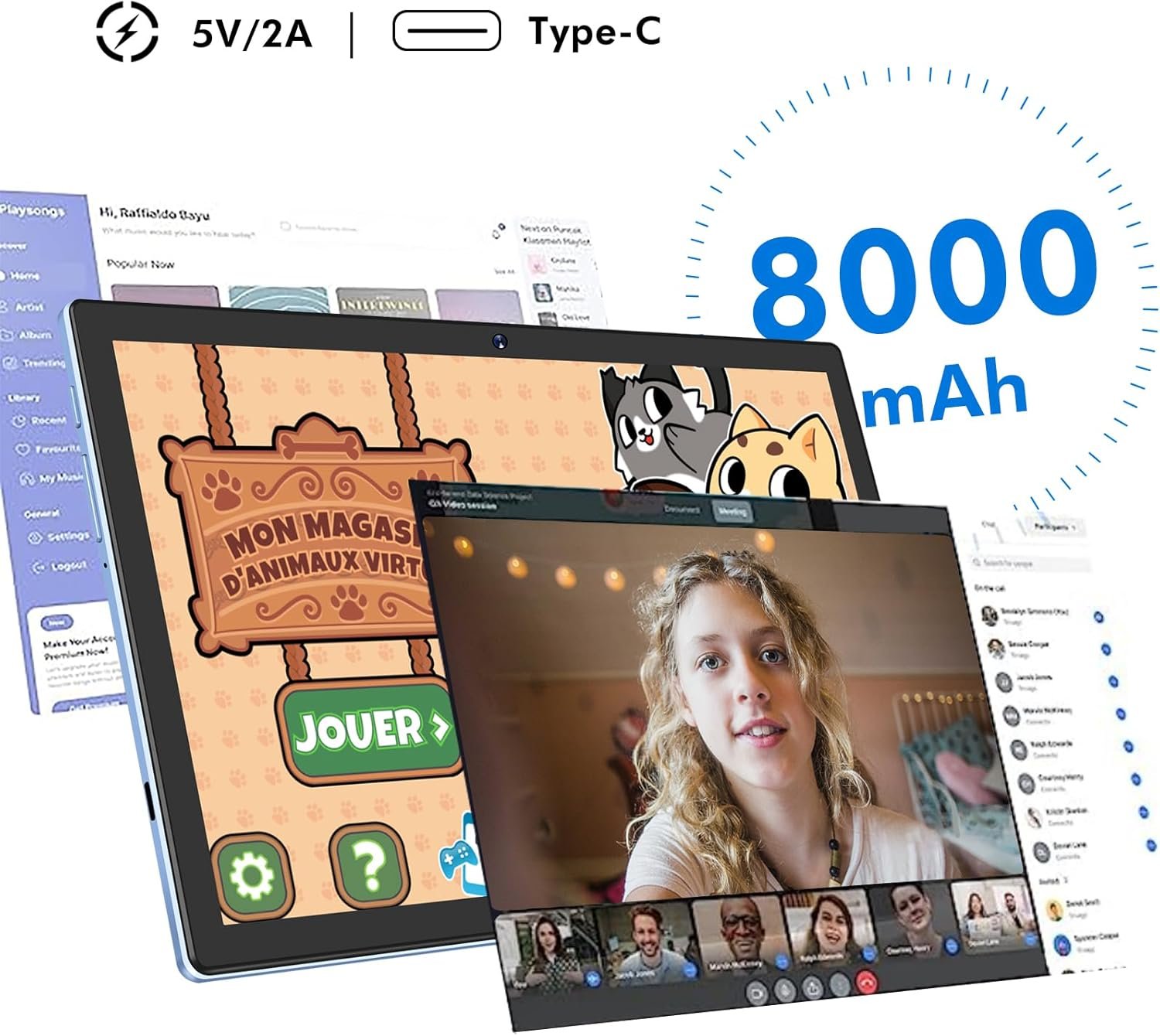 Планшет 10.1" AOCWEI X900 4+8/128Gb 8 ядер Android 13 8000mAh Черный, фото №5 Планшет 10.1" AOCWEI X900 4+8/128Gb 8 ядер Android 13 8000mAh Черный, фото №5