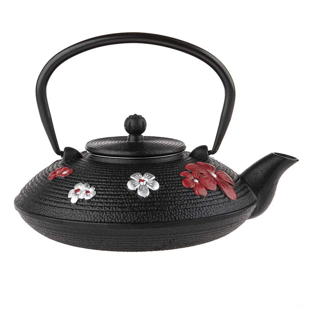 Чайник-заварник Чавунний Червоний та Срібний 800 мл, фото №3