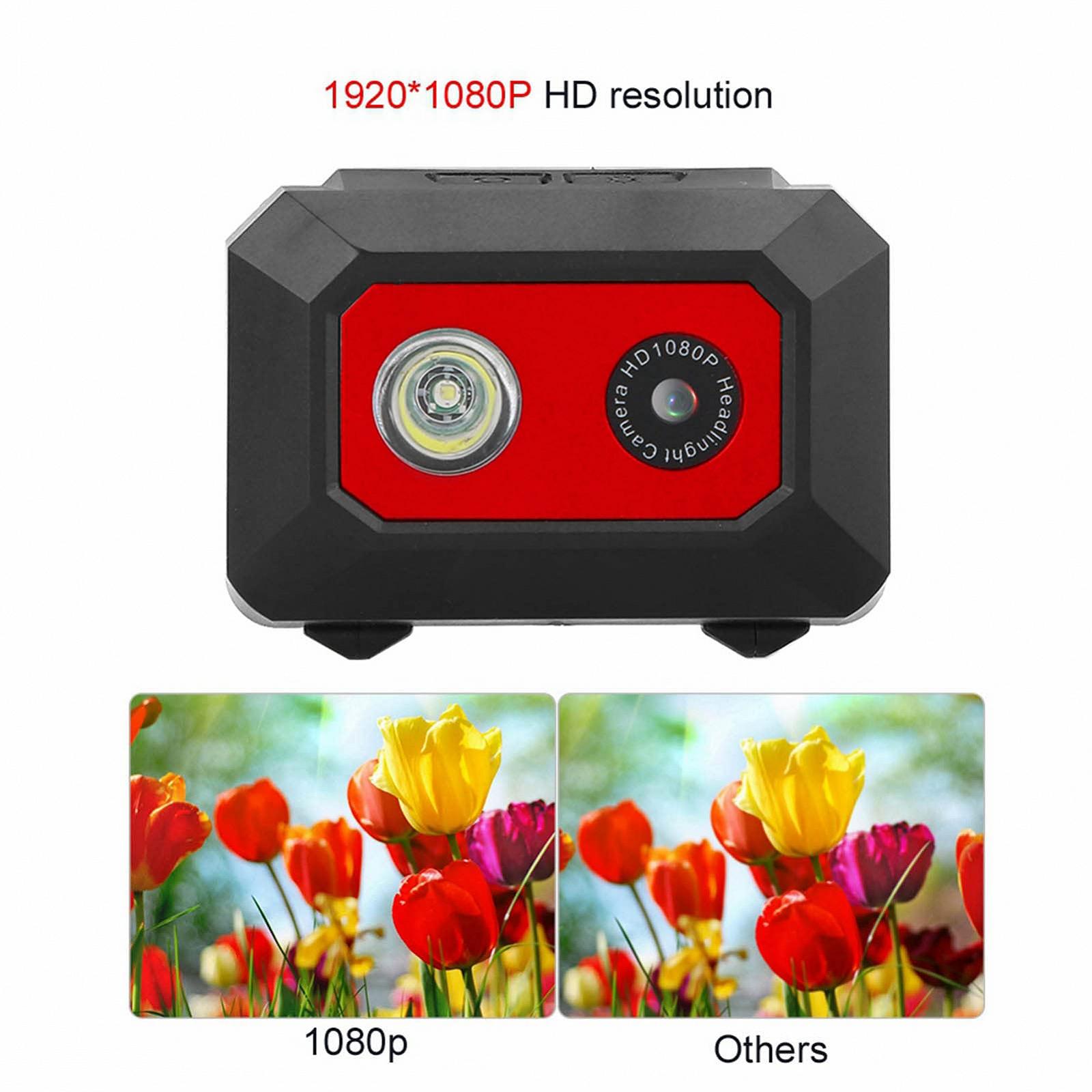 Камера Cocoarm Head Mounted 1080P HD Sports с передней фарой для активных видов спорта поддержка карты памяти 32G TF Черный Красный, фото №5