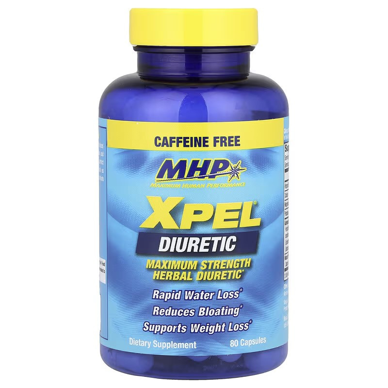 Мочегонные таблетки Mhp XPEL Diuretic Maximum Strength Caffeine Free 80 Capsules, фото №3