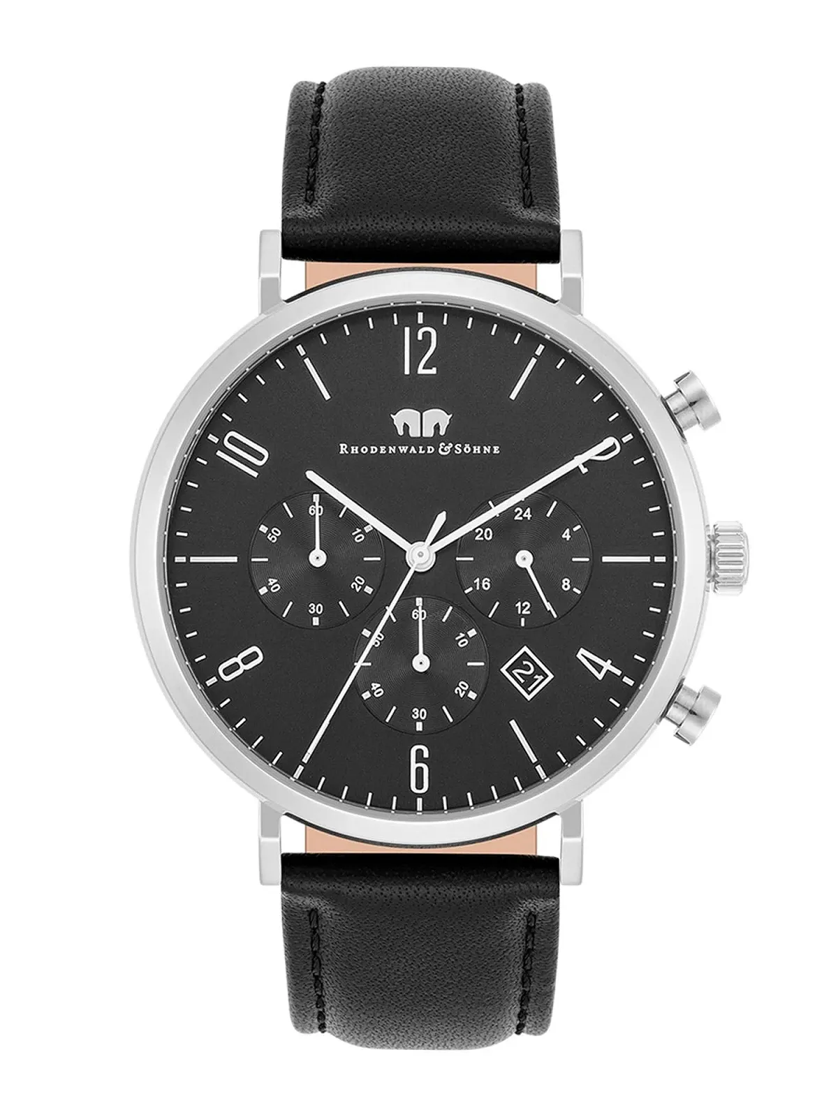 Часы Rhodenwald & Söhne Мужские Аналоговые Кварцевый Механизм Japan Кожаный Ремешок Черный, фото №1