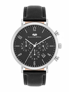 Часы Rhodenwald & Söhne Мужские Аналоговые Кварцевый Механизм Japan Кожаный Ремешок Черный - Фото 1