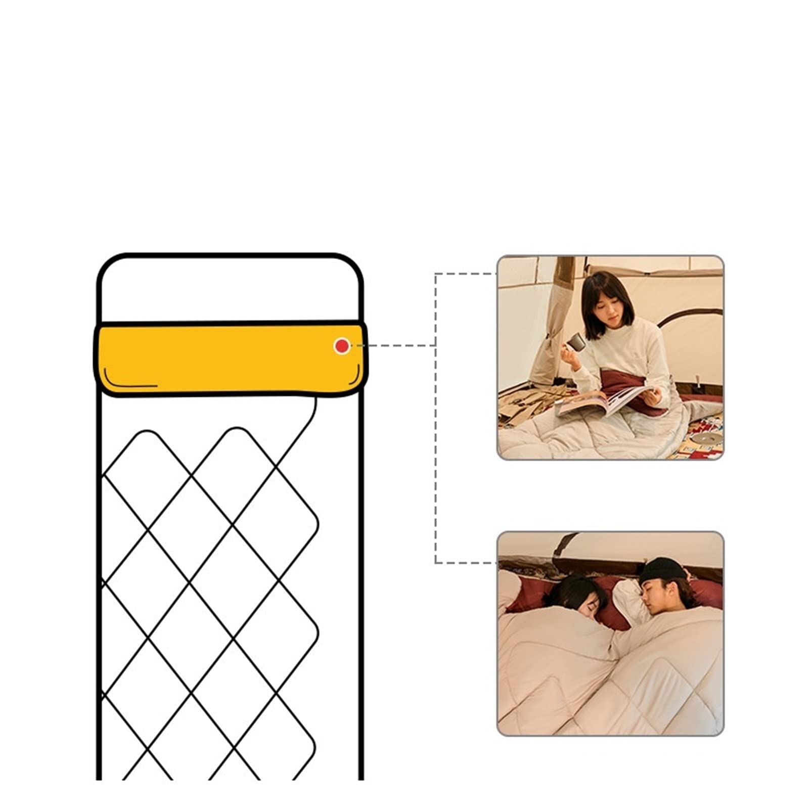 Спальний мішок MYVVKIA Outdoor Camp Сплайсинг Зимовий Бавовна Тент Утеплений, фото №4