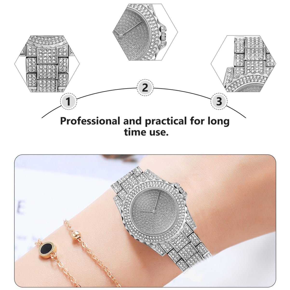 Жіночий годинник PartyKindom Кварцовий Сріблястий Ремінець з нержавіючої сталі, фото №7