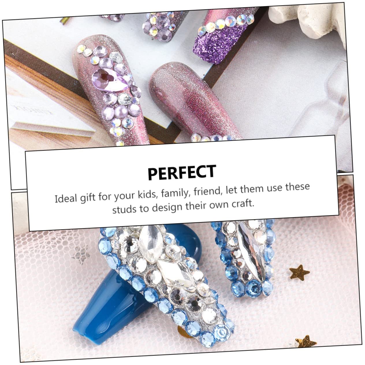 Украшения для ногтей Цветной Бриллиант 2 коробки, фото №2