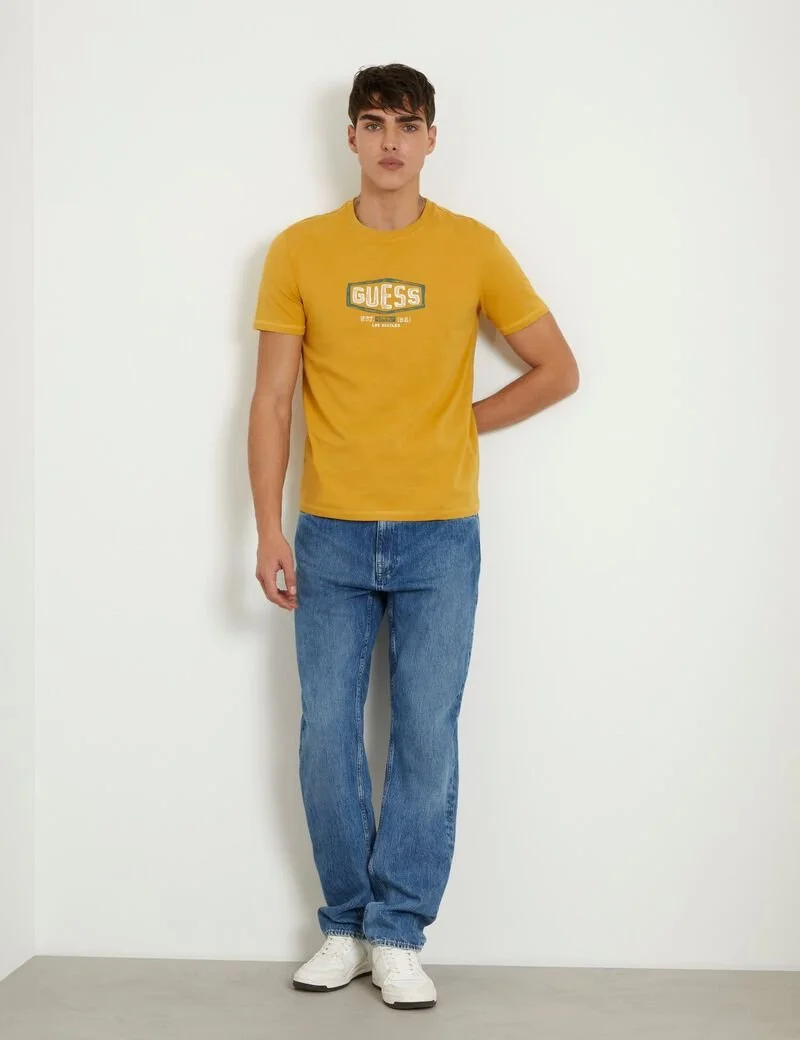 Чоловіча футболка Guess Jeans, Оранжева, L, фото №4