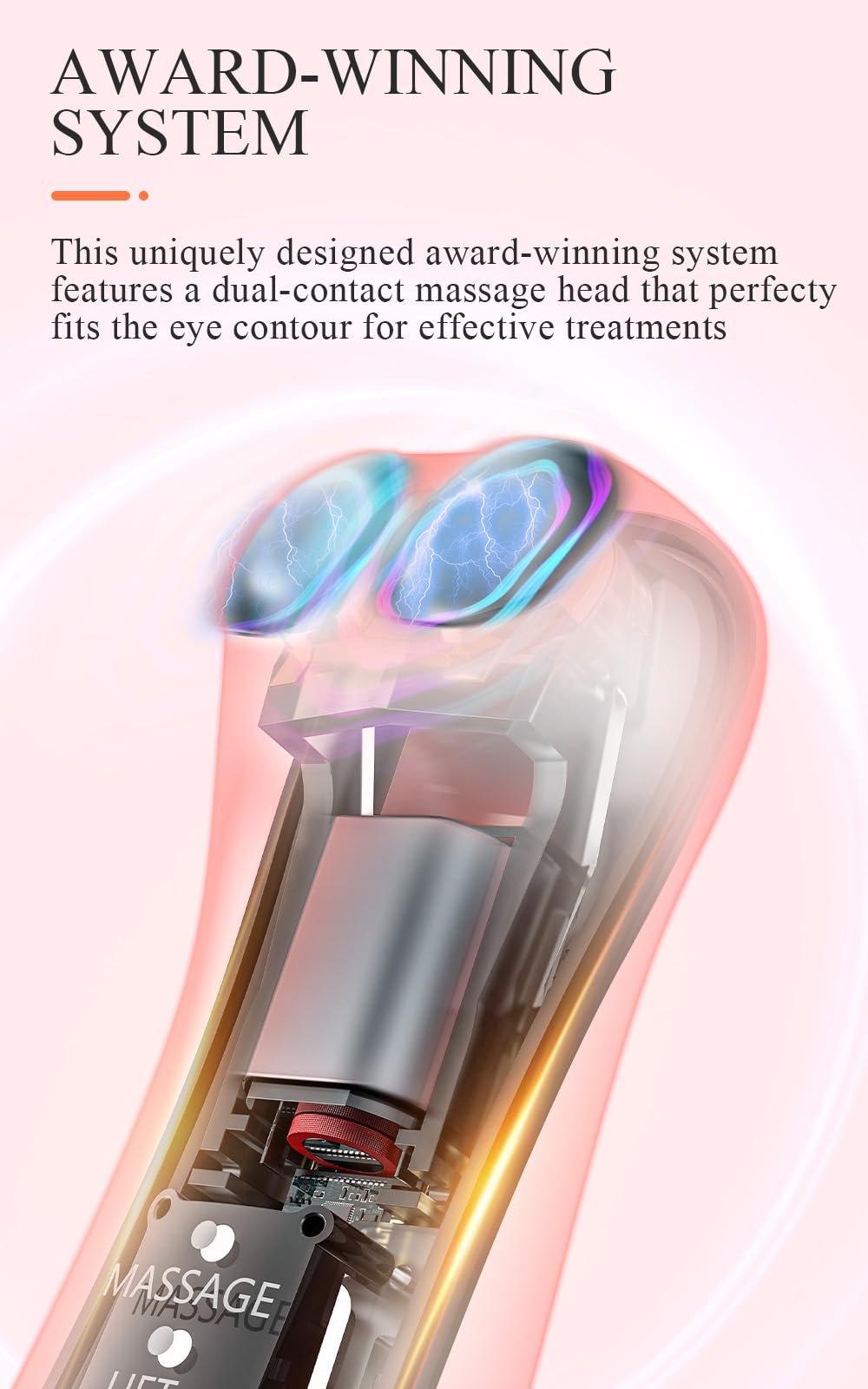 Масажер для очей TOUCHBeauty EMS з нагріванням та вібрацією AG-1883, фото №6