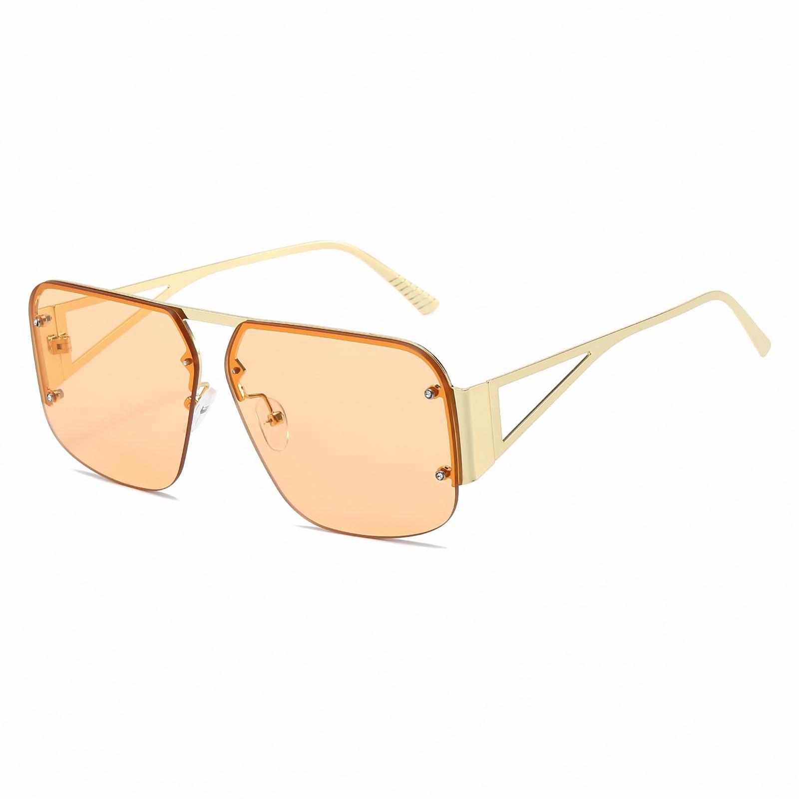 Авіатори YUELUQU Ретро Окуляри Чоловічі Жіночі Металева Піврамка, фото №1