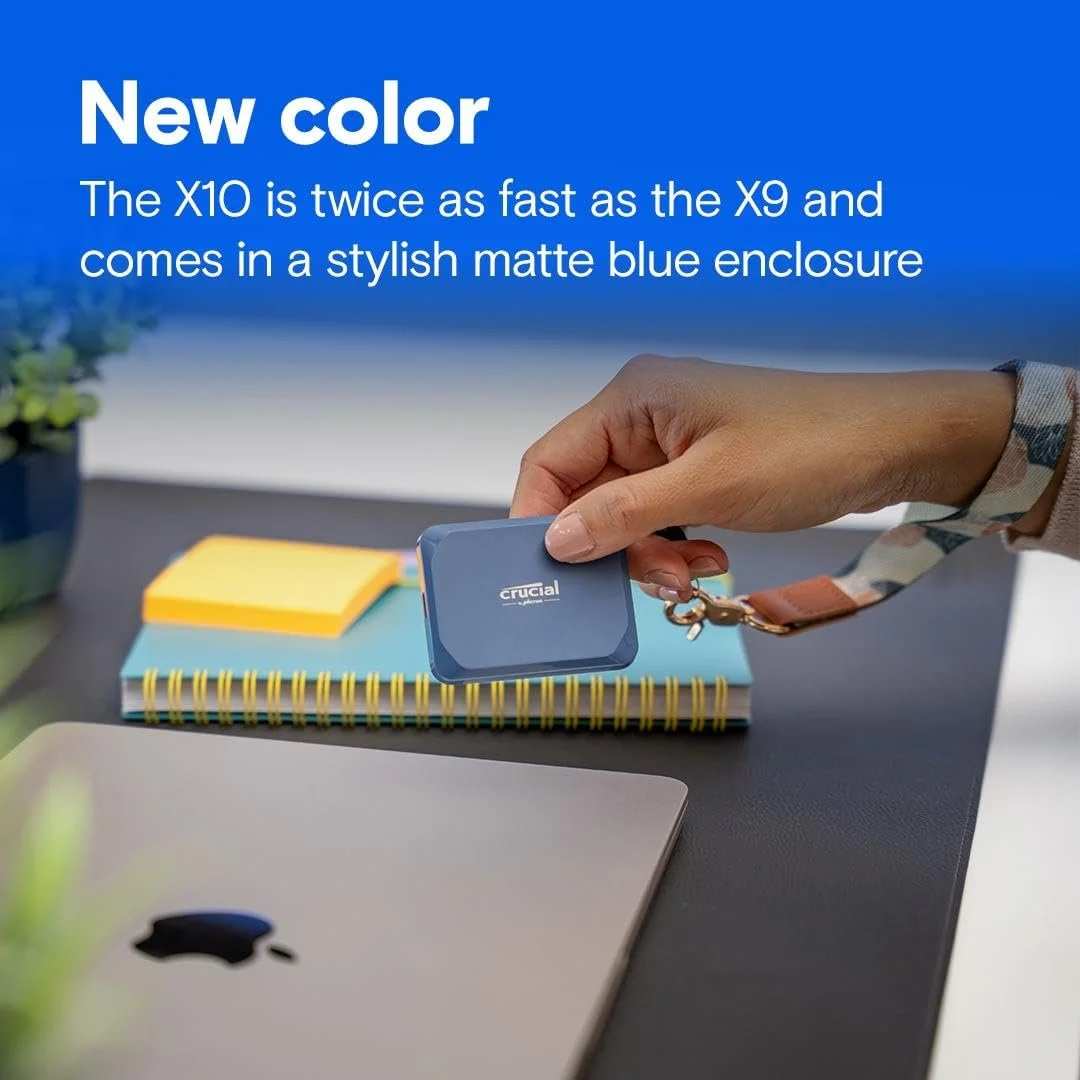 Внешний SSD-накопитель Crucial X10 CT1000X10SSD9-02 1 ТБ Matte Blue, фото №7