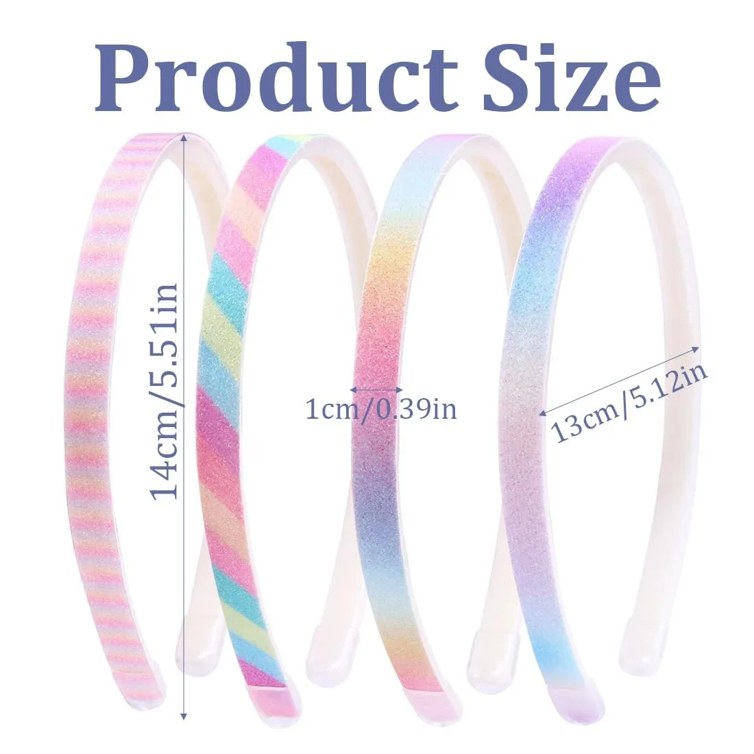 Набір обручів для волосся з блискітками, фото №2