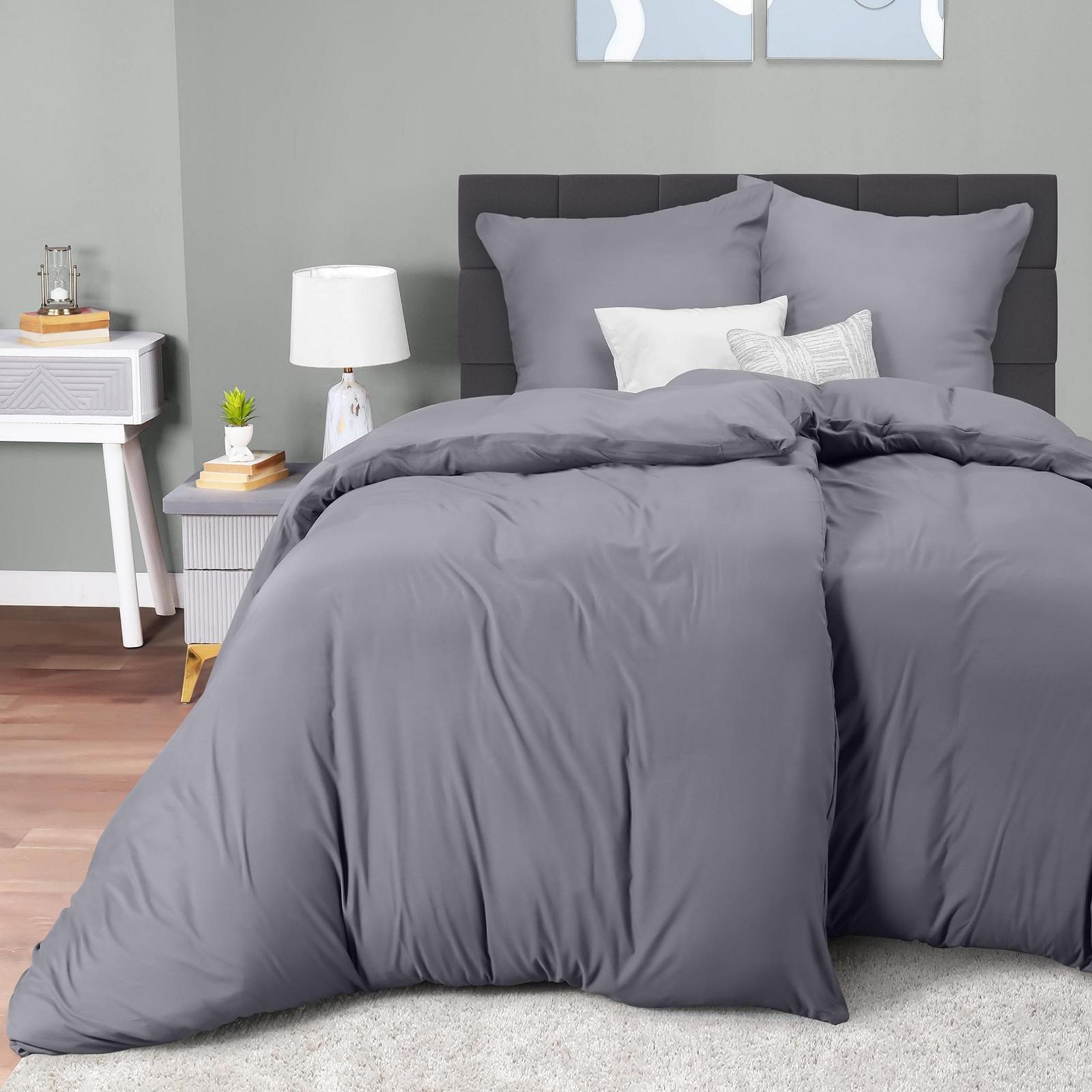 Постільна білизна Utopia Bedding, 2 підковдри 135 x 200 см + 2 наволочки 80 x 80 см, сірий, фото №7