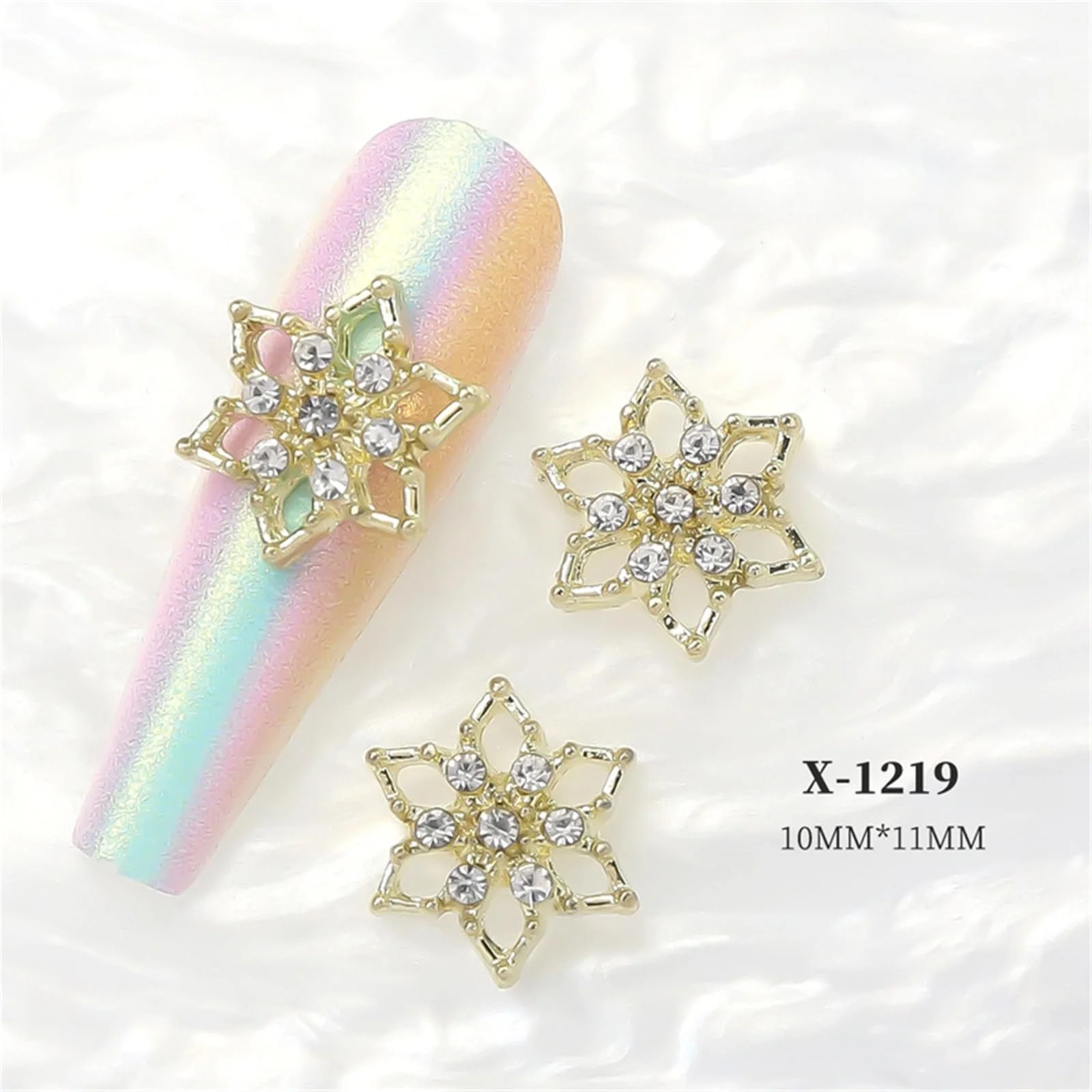 Прикраса для нігтів Сніжинки Модний манікюр, 10 шт, фото №4