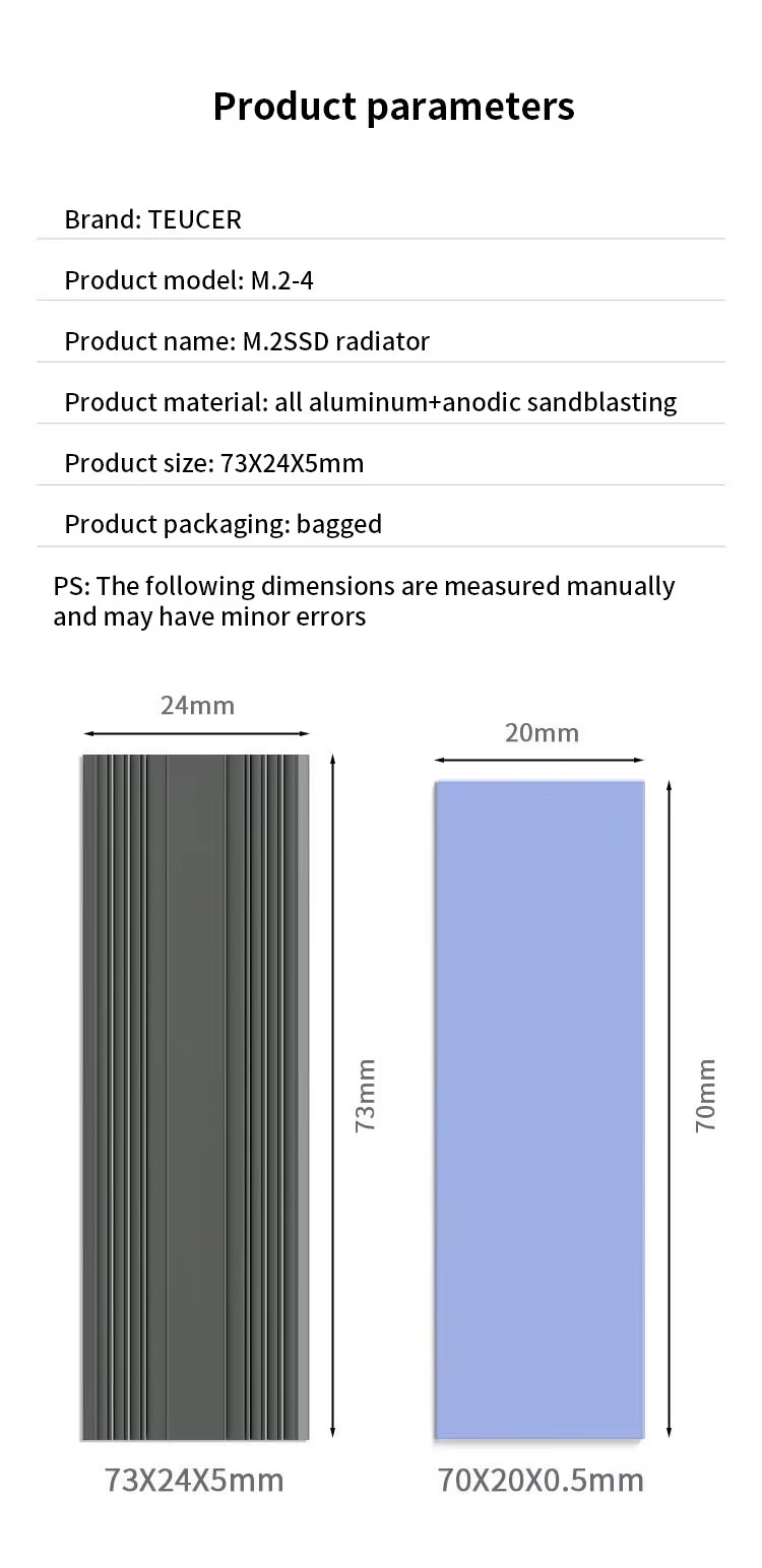 Радиатор для охлаждения SSD Teucer Slim M.2 2280 NVMe Sata для PS5 PC ноутбука, фото №13 Радиатор для охлаждения SSD Teucer Slim M.2 2280 NVMe Sata для PS5 PC ноутбука, фото №13