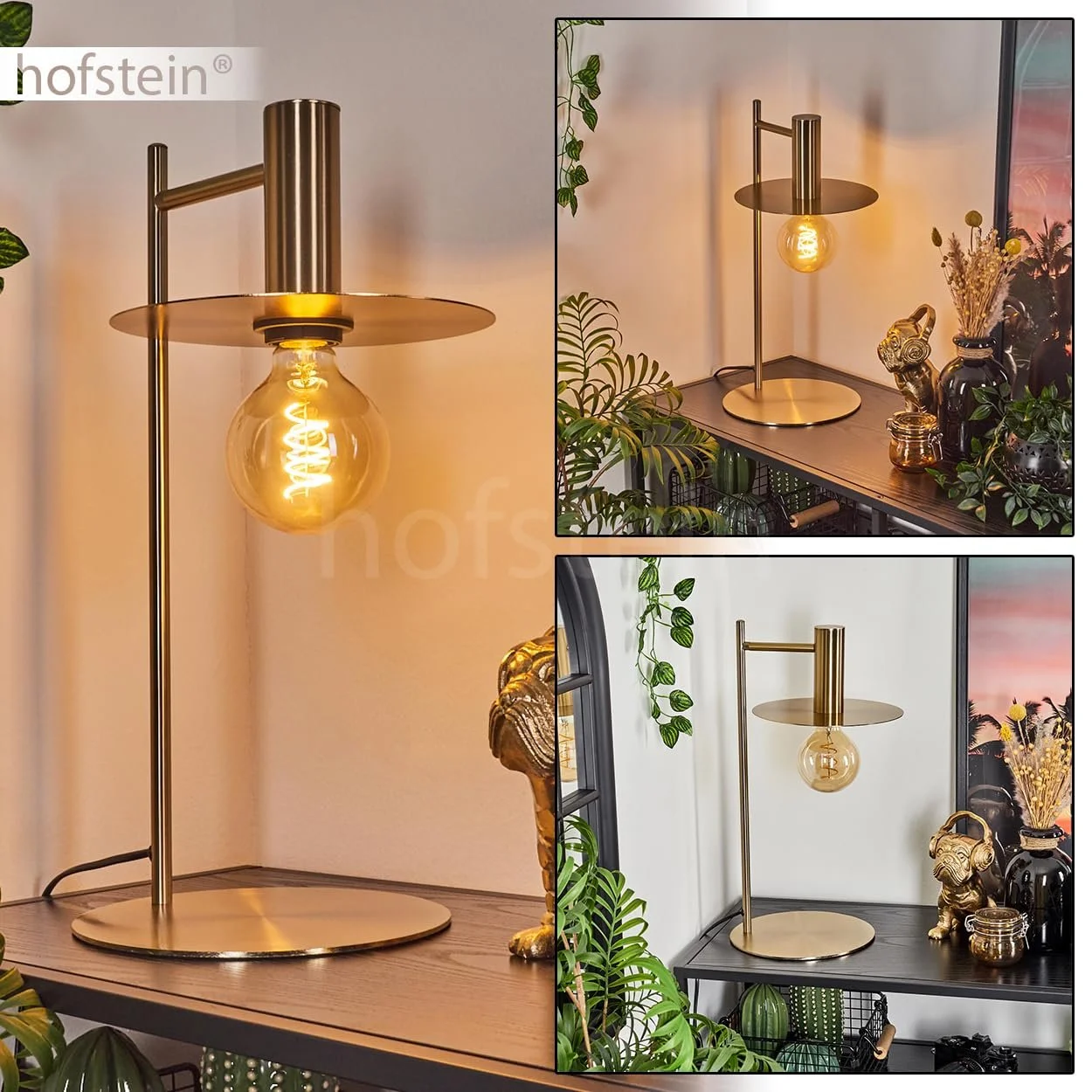 Настільна лампа Faido Металева Висота 48 см Латунь, фото №2